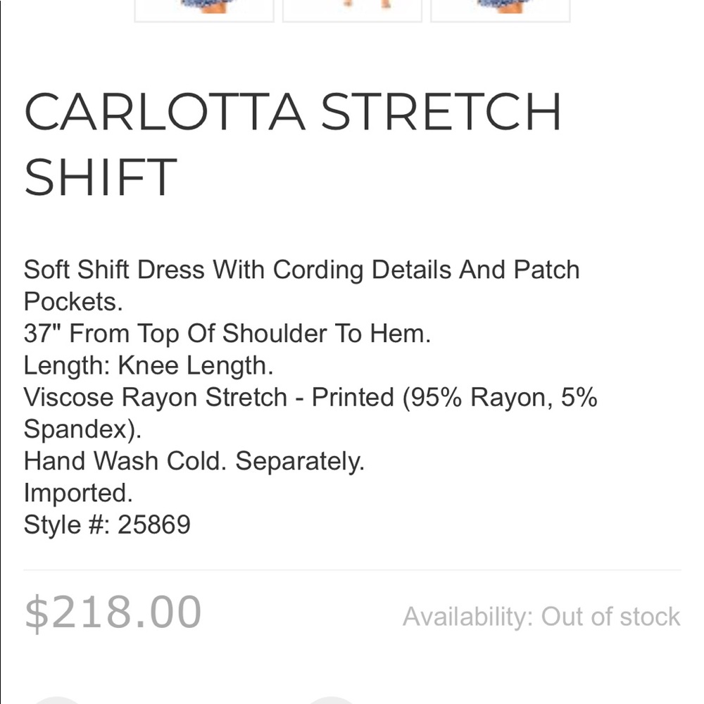 Lilly Pulitzer Carlotta Stretch Shift NWT 0 - Picture 8 of 8
